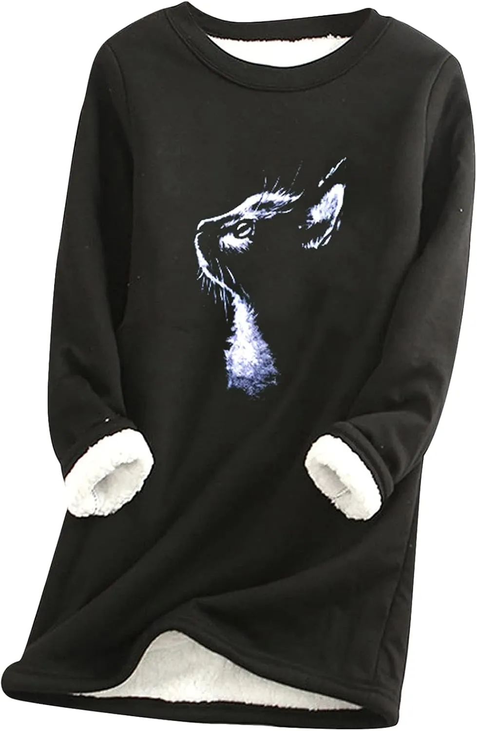 EFOFEI Women Printed Sweatshirt Soft Long Sleeve Pullover shirt Casual Loose Fit Tops
