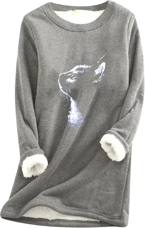 EFOFEI Women Printed Sweatshirt Soft Long Sleeve Pullover shirt Casual Loose Fit Tops