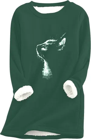 EFOFEI Women Printed Sweatshirt Soft Long Sleeve Pullover shirt Casual Loose Fit Tops
