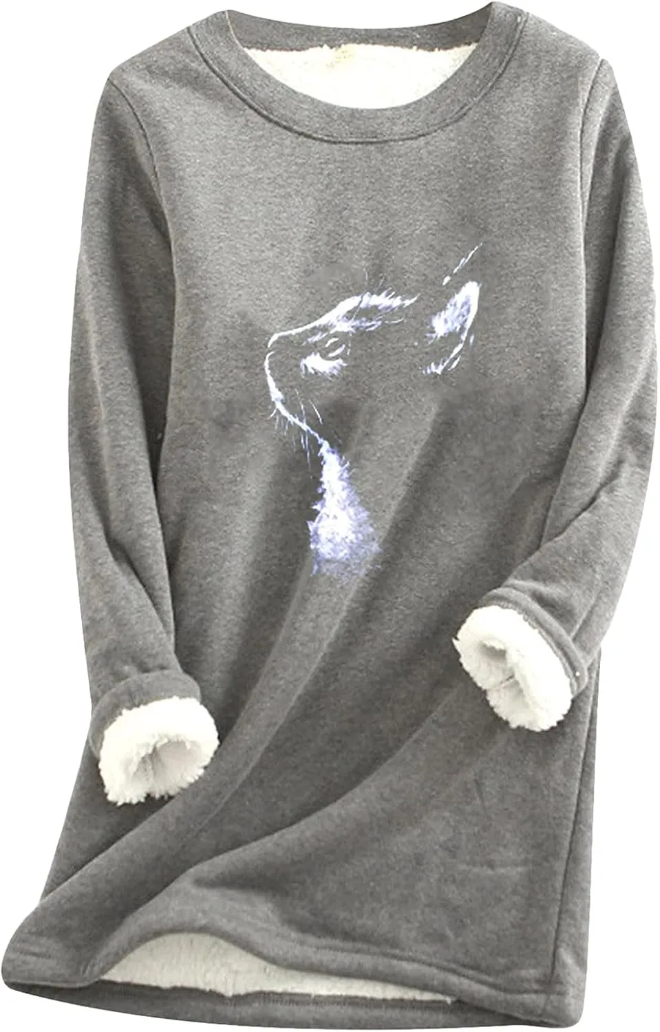 EFOFEI Women Printed Sweatshirt Soft Long Sleeve Pullover shirt Casual Loose Fit Tops