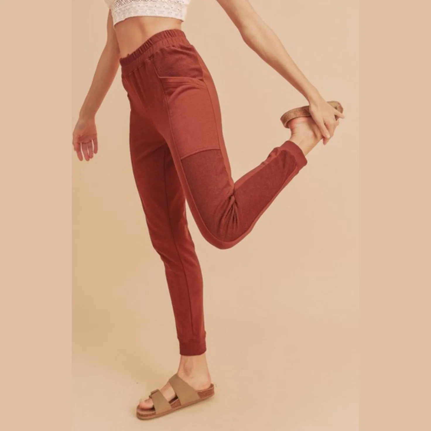 Elastic Waist Joggers with Pockets
