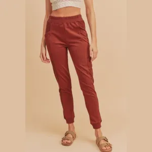 Elastic Waist Joggers with Pockets