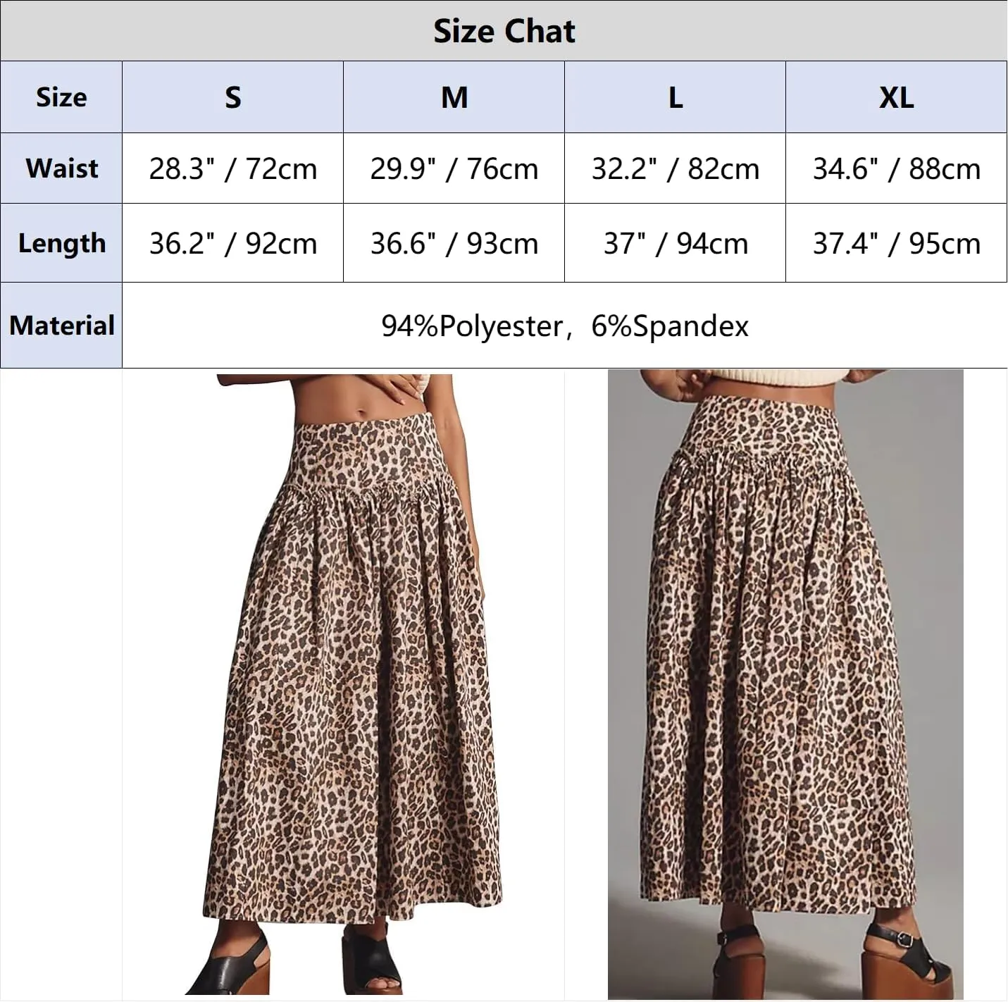 Elegant Leopard Print Maxi Skirt for Women Maxi Cheetah Print Skirt A-Line Long Flowy Skirts