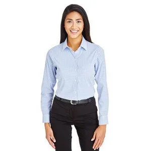 EMBROIDERED Devon and Jones CrownLux Performance? Ladies' Micro Windowpane Shirt