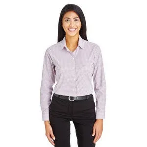 EMBROIDERED Devon and Jones CrownLux Performance? Ladies' Micro Windowpane Shirt