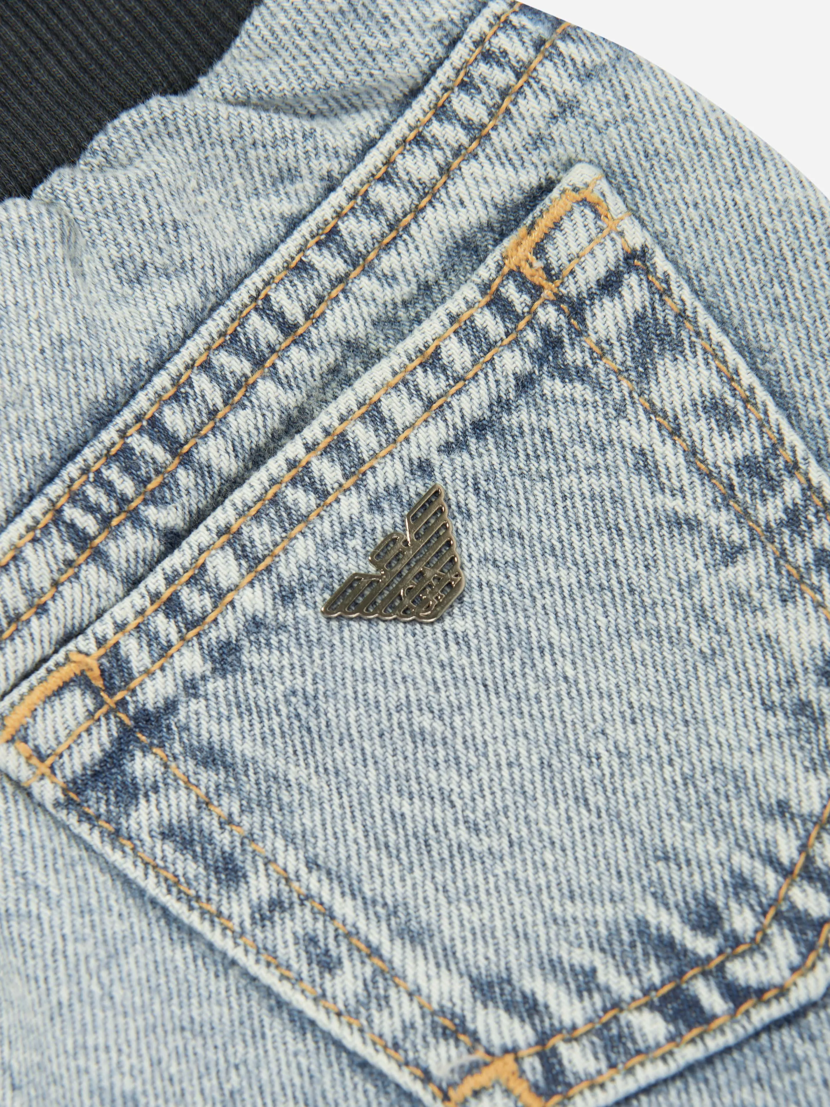 Emporio Armani Baby Boys Denim Pull On Shorts in Blue