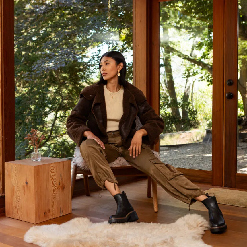 Enika Viscose Satin Twill Cargo Jogger