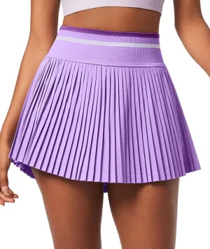 Ewedoos Pleated Tennis Skirt with Shorts Seamless High Waisted Skirt for Women Golf Athletic Skirt Skorts with Pocket