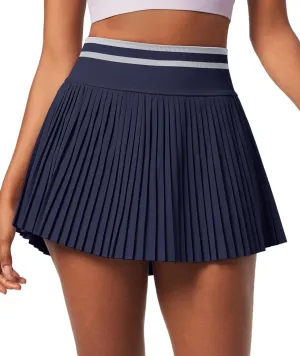Ewedoos Pleated Tennis Skirt with Shorts Seamless High Waisted Skirt for Women Golf Athletic Skirt Skorts with Pocket