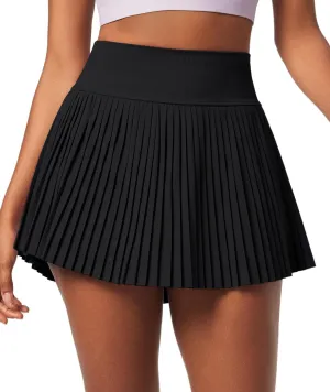 Ewedoos Pleated Tennis Skirt with Shorts Seamless High Waisted Skirt for Women Golf Athletic Skirt Skorts with Pocket