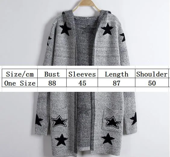 Fashion Print Loose Long Hoodie Cardigan