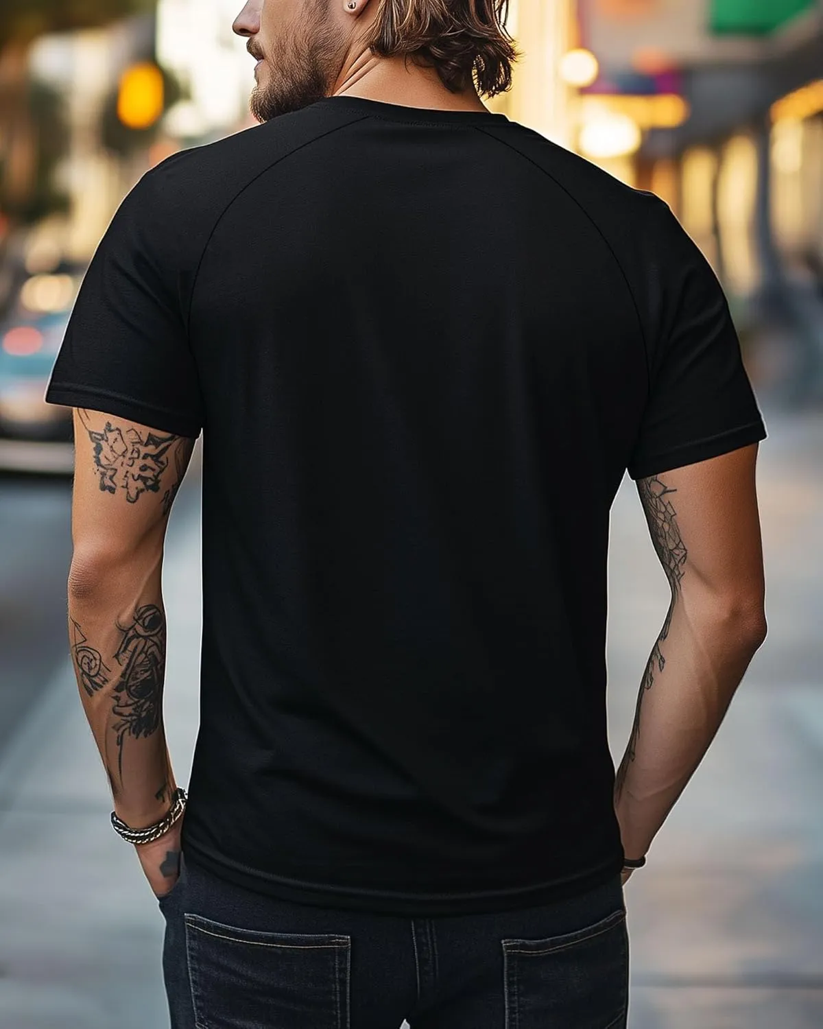 Ficerd 3 Pack Men's Big and Tall Raglan Short Sleeve T-Shirts, Side Split Summer 30% Cotton Crewneck Soft Basic Shirts