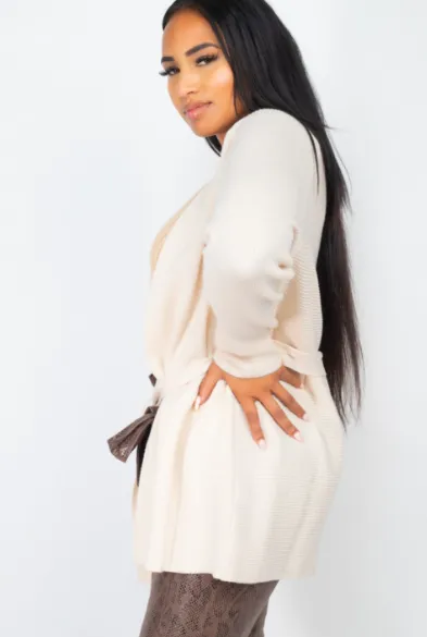 Fireside Plush Belted Cardigan
