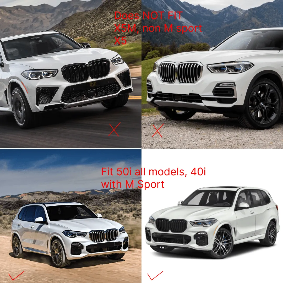 Fits BMW G05 X5 2019-2023 M Sport Full Body Kit Set 3-In-1 Front Splitter Lip & Side Skirts & Rear Diffuser