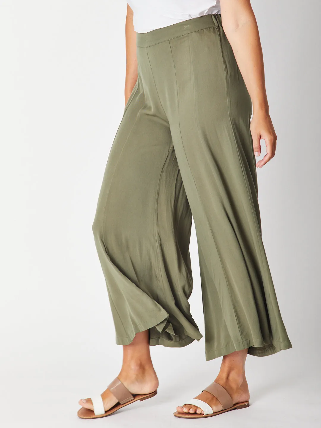 Floaty Wide Leg Core Pant- KHAKI 29403