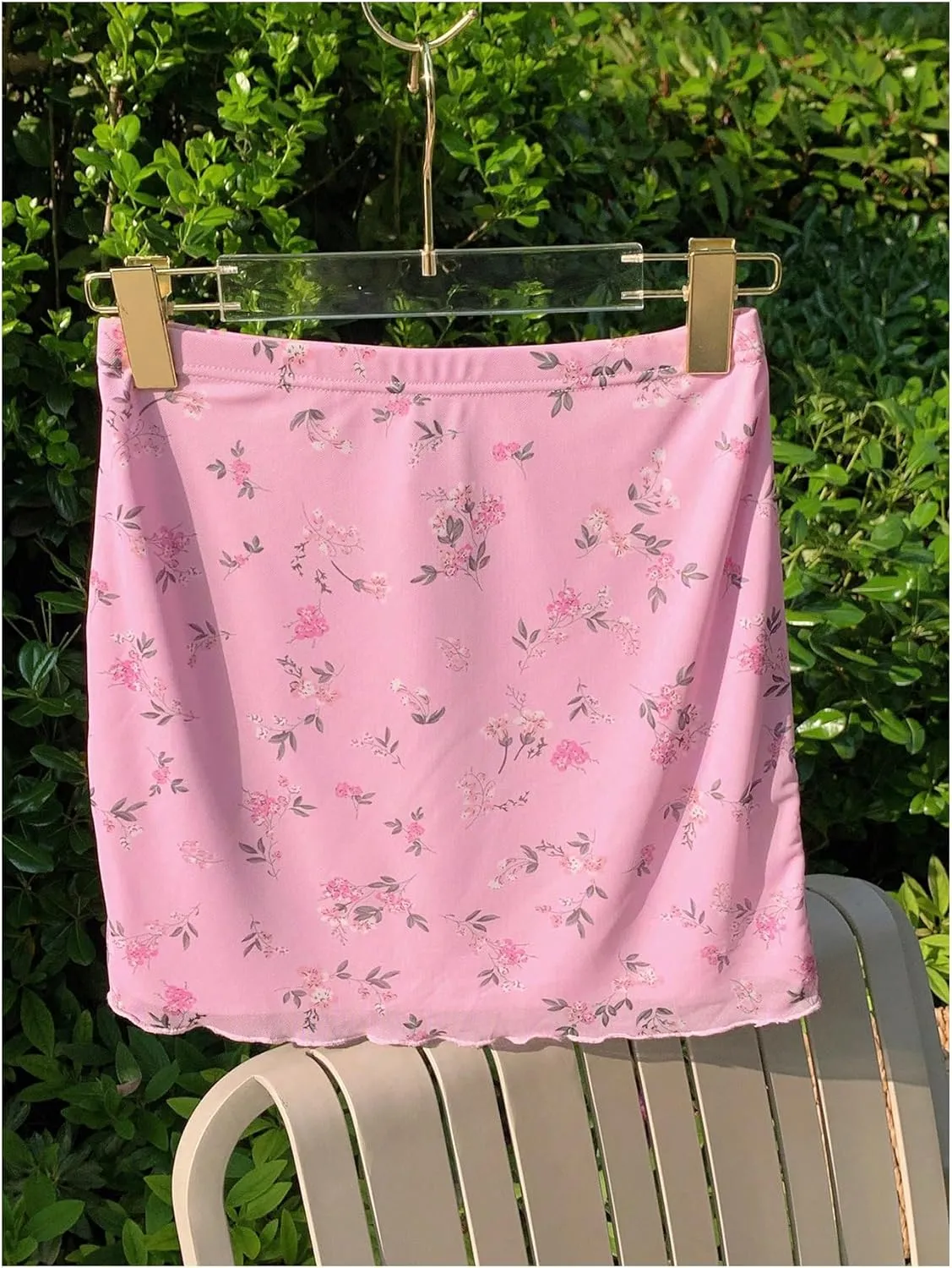 Floerns Women's Stretchy Elastic Waist Print Boho Mini Skirt