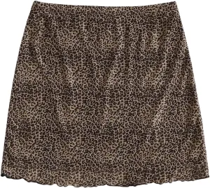 Floerns Women's Stretchy Elastic Waist Print Boho Mini Skirt