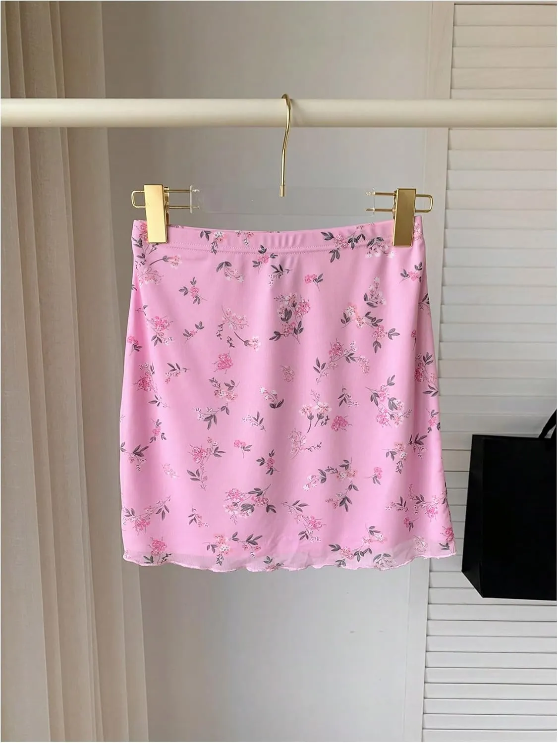 Floerns Women's Stretchy Elastic Waist Print Boho Mini Skirt