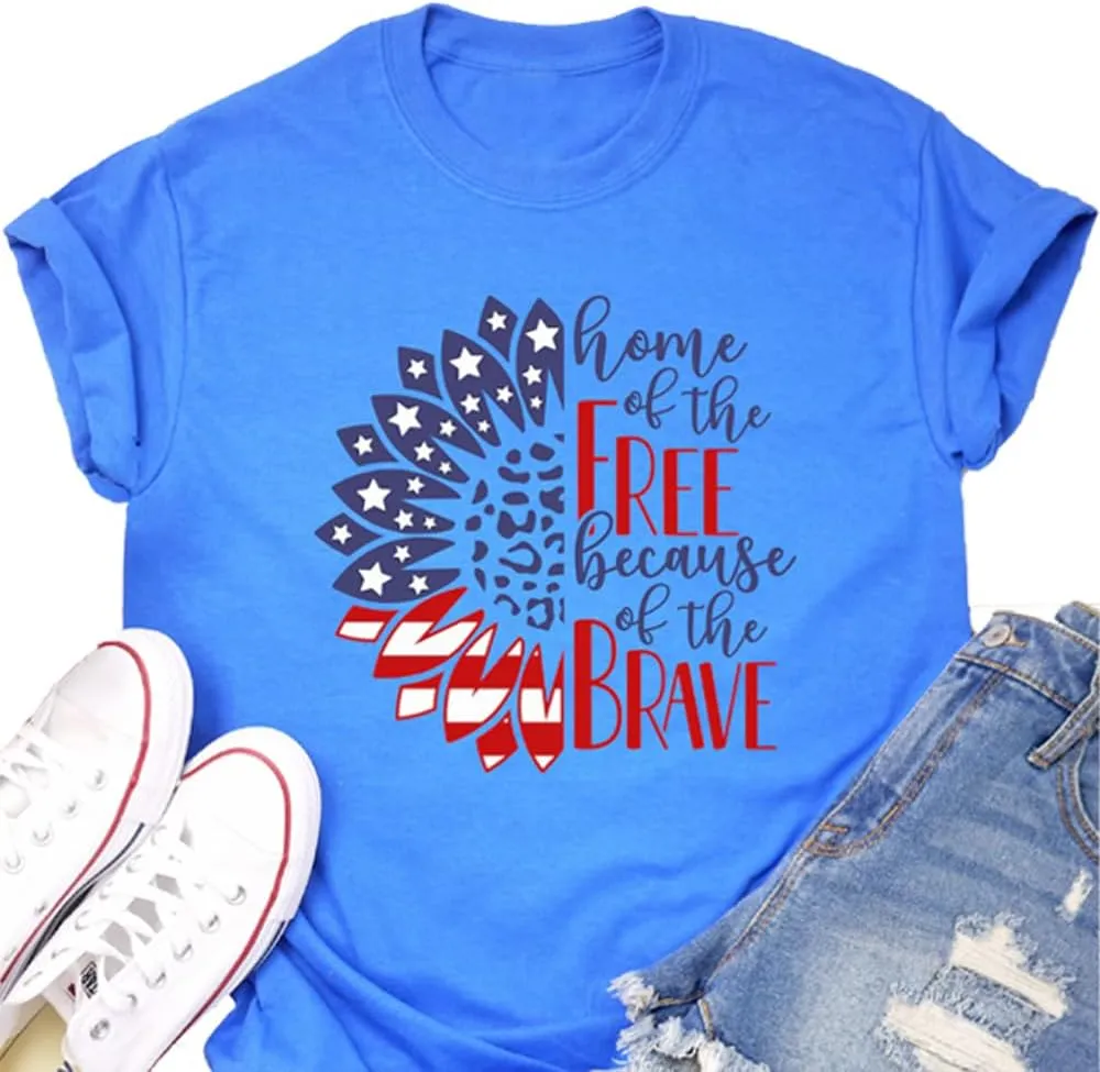 Floral Shirts for Women Boho Wildflower Graphic Workout T Shirts Summer Short Sleeve Nature Tee Tops