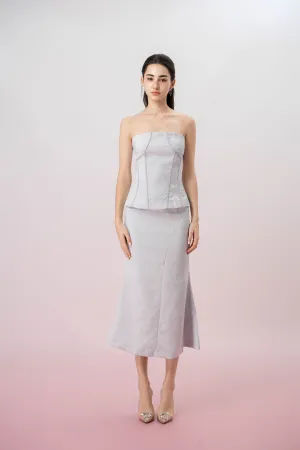 Gaiana Blue Jacquard Mermaid Skirt