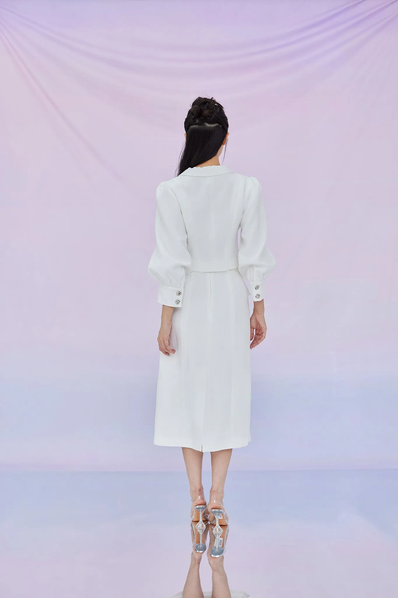 Galiana White Midi Skirt