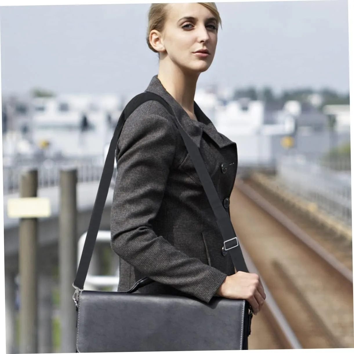 GALPADA Luggage Shoulder Strap with Swivel Hook 150cm Long Black for Briefcases Bags Comfortable Padded Design