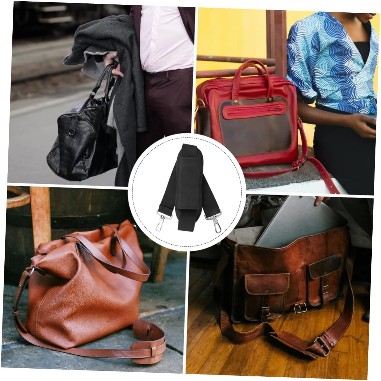 GALPADA Luggage Shoulder Strap with Swivel Hook 150cm Long Black for Briefcases Bags Comfortable Padded Design