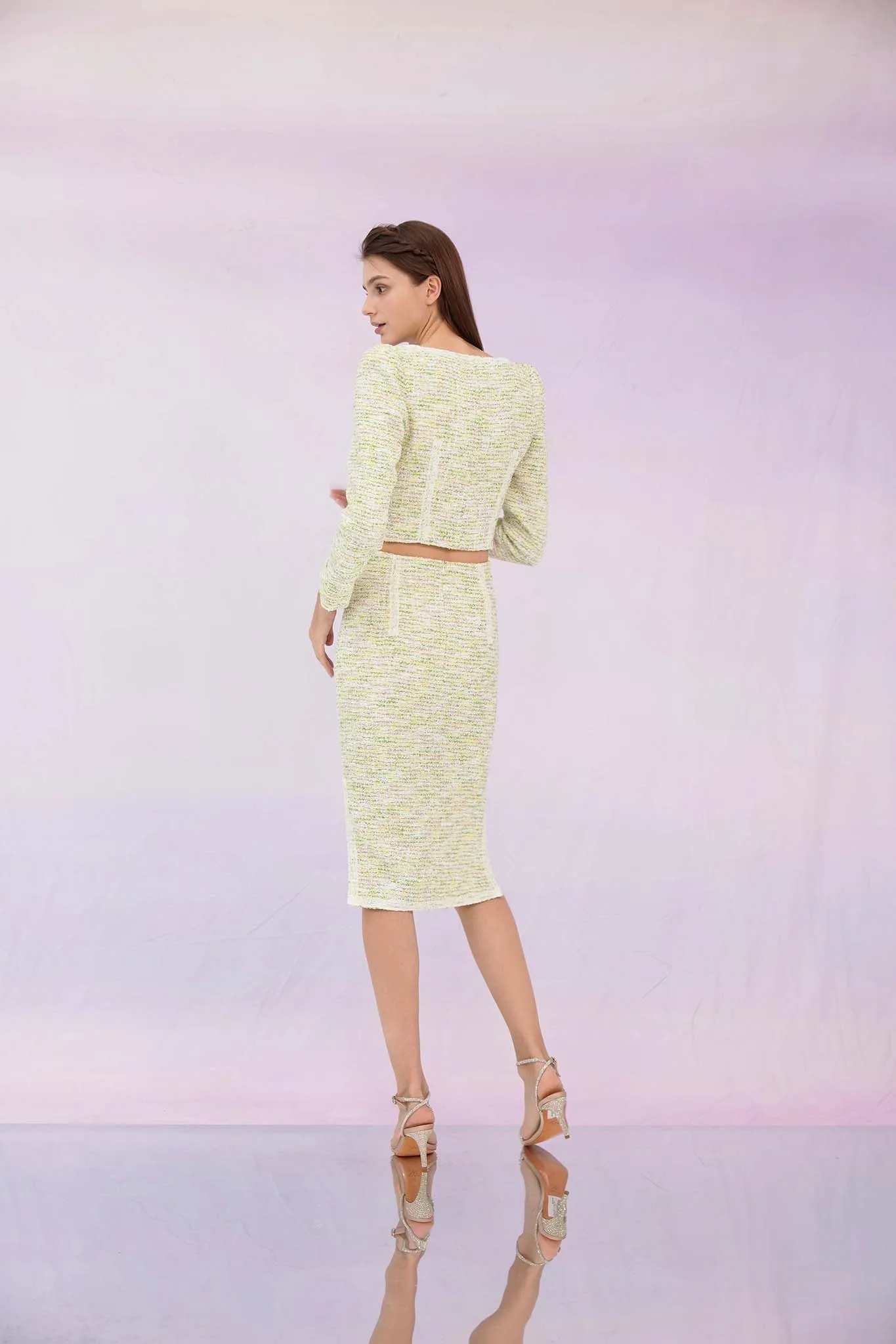 Gennie Green Tweed Skirt