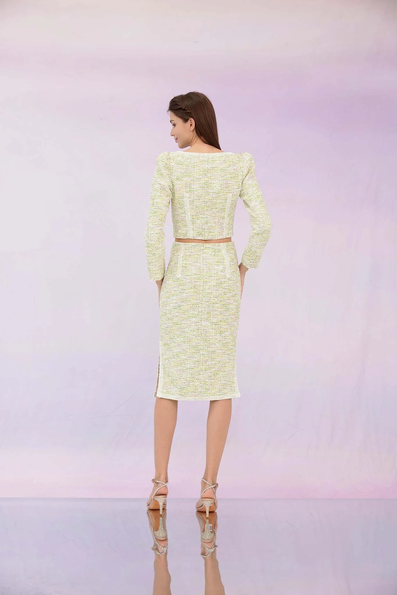 Gennie Green Tweed Skirt