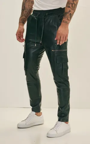 Genuine Leather Destination Joggers - Green