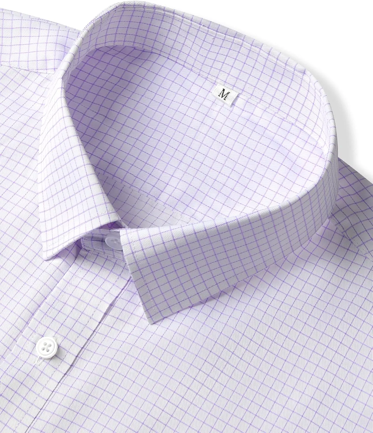 GIANEN Mens Grade 4 Wrinkle-Resistant Plaid Button-Down Cotton Long Sleeve Regular Fit Gingham Dress Shirts