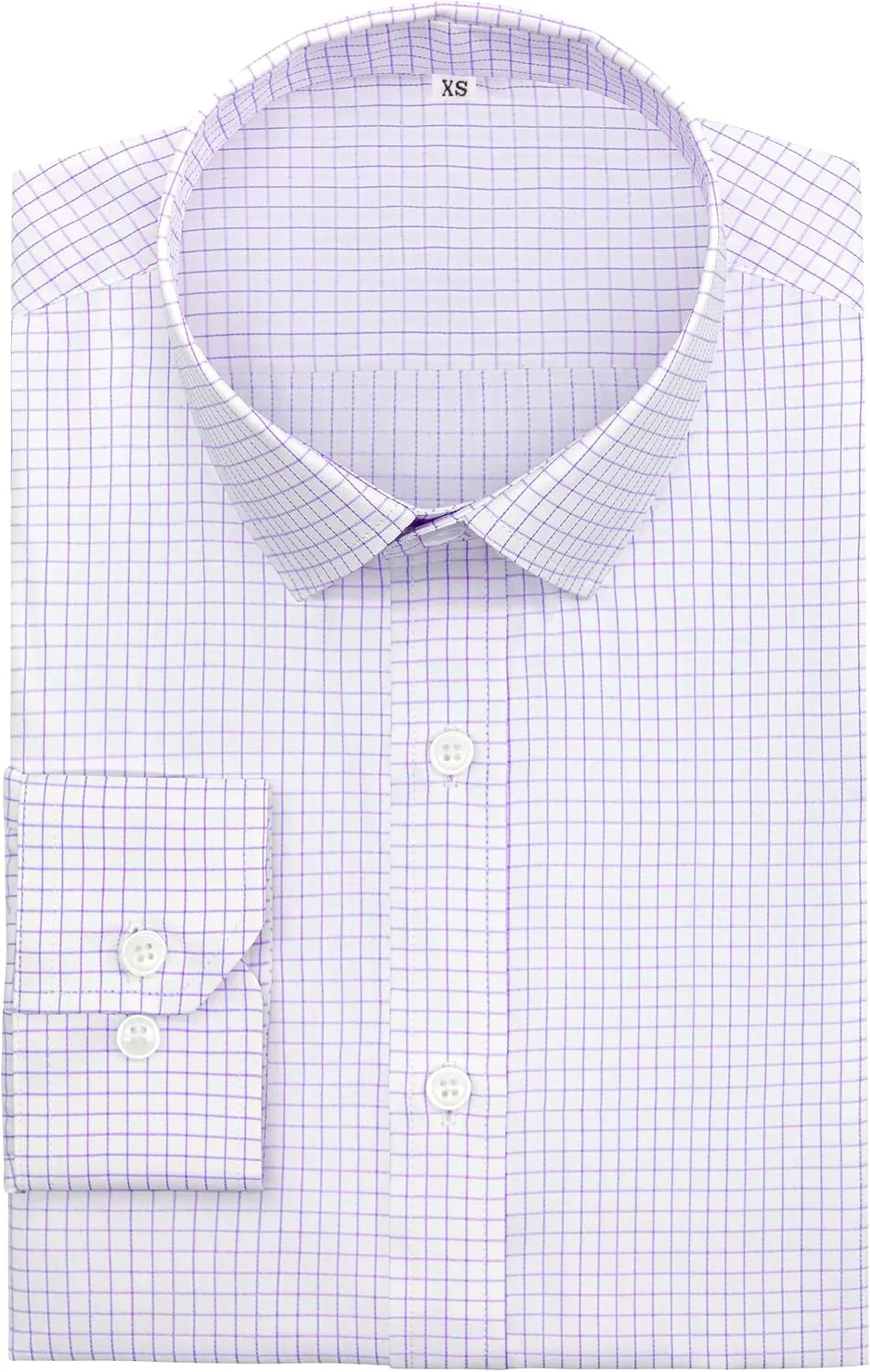 GIANEN Mens Grade 4 Wrinkle-Resistant Plaid Button-Down Cotton Long Sleeve Regular Fit Gingham Dress Shirts