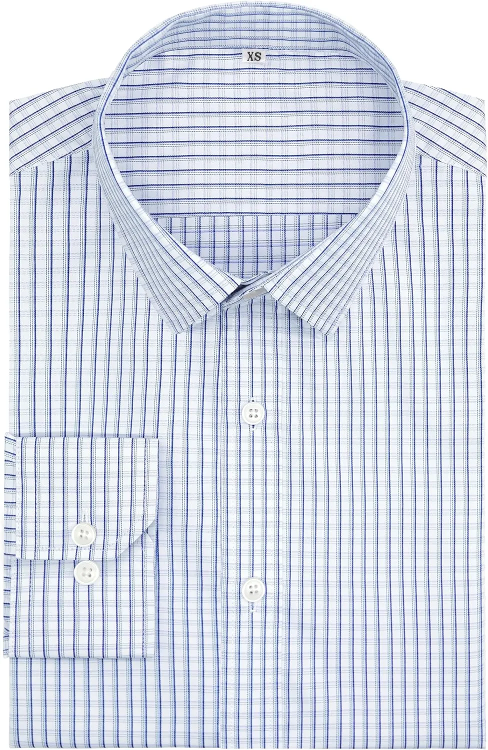 GIANEN Mens Grade 4 Wrinkle-Resistant Plaid Button-Down Cotton Long Sleeve Regular Fit Gingham Dress Shirts
