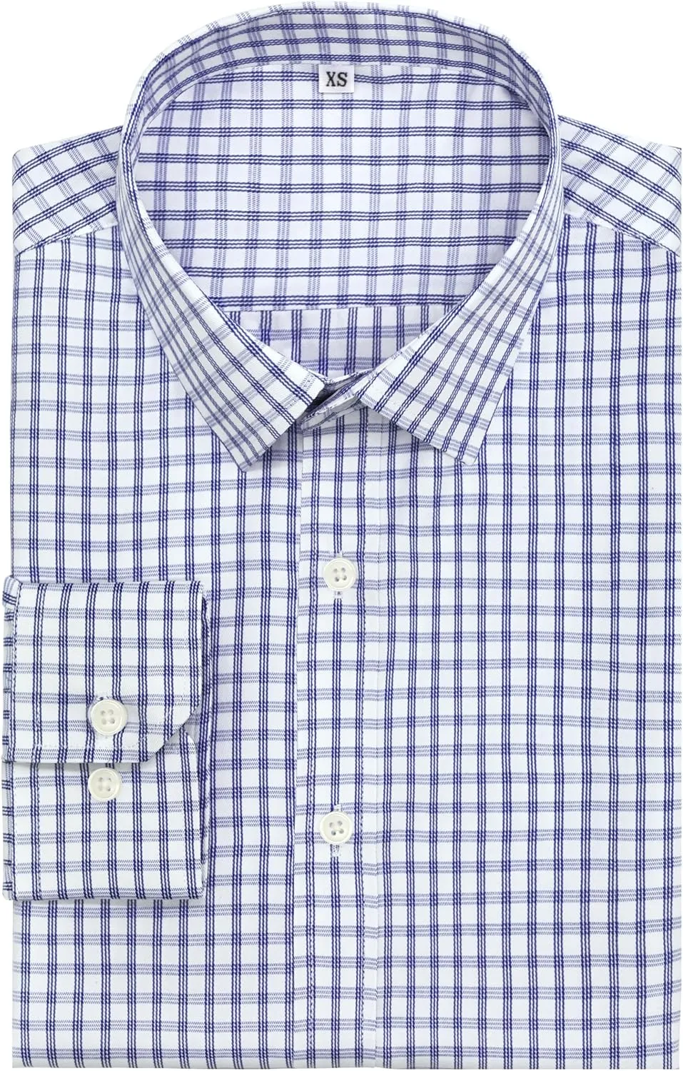 GIANEN Mens Grade 4 Wrinkle-Resistant Plaid Button-Down Cotton Long Sleeve Regular Fit Gingham Dress Shirts