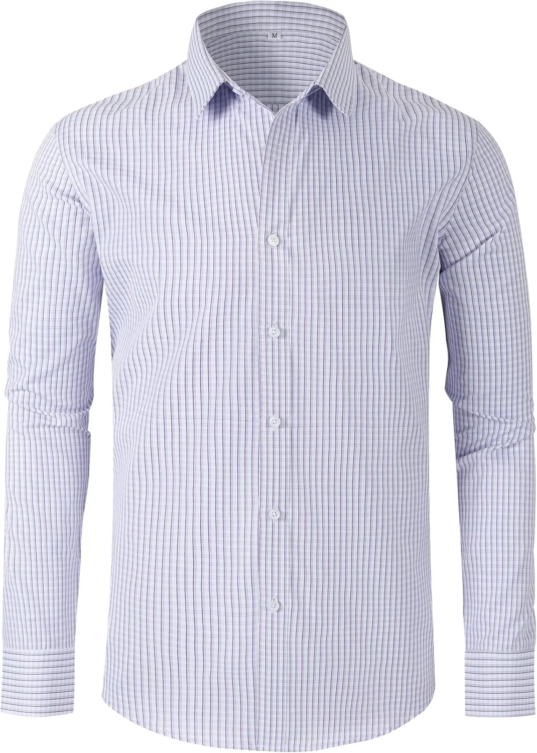 GIANEN Mens Grade 4 Wrinkle-Resistant Plaid Button-Down Cotton Long Sleeve Regular Fit Gingham Dress Shirts