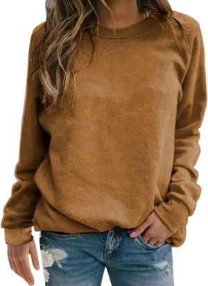 GIERIDUC Womens Sweatshirt Oversized Crew Neck Casual Long Sleeve Tops Cute Fall Outfits Lightweight Loose Fall Clothes