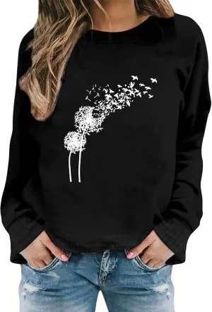 GIERIDUC Womens Sweatshirt Oversized Crew Neck Casual Long Sleeve Tops Cute Fall Outfits Lightweight Loose Fall Clothes