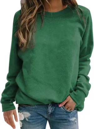 GIERIDUC Womens Sweatshirt Oversized Crew Neck Casual Long Sleeve Tops Cute Fall Outfits Lightweight Loose Fall Clothes