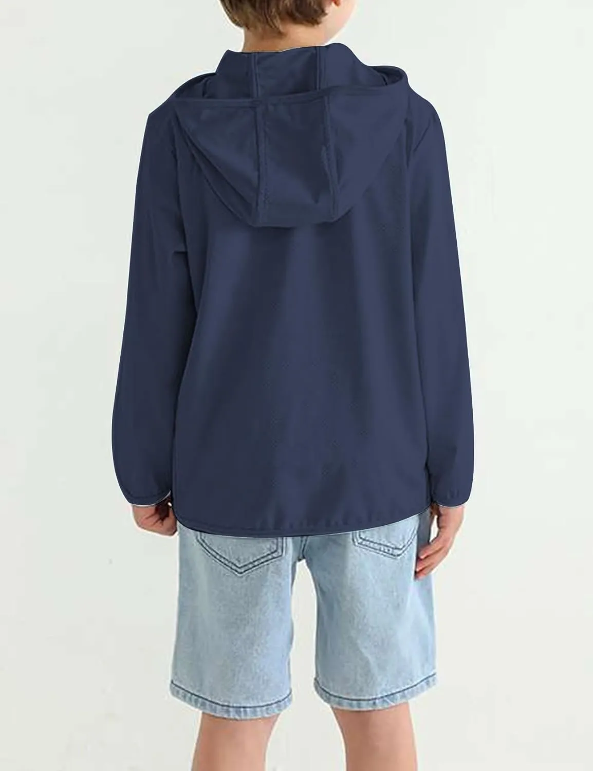 Gihuo Kids UPF 50  Athletic Sun Protection Jacket Boys Girls Zip Up Hoodie Cooling Shirt Pockets Running Outdoor