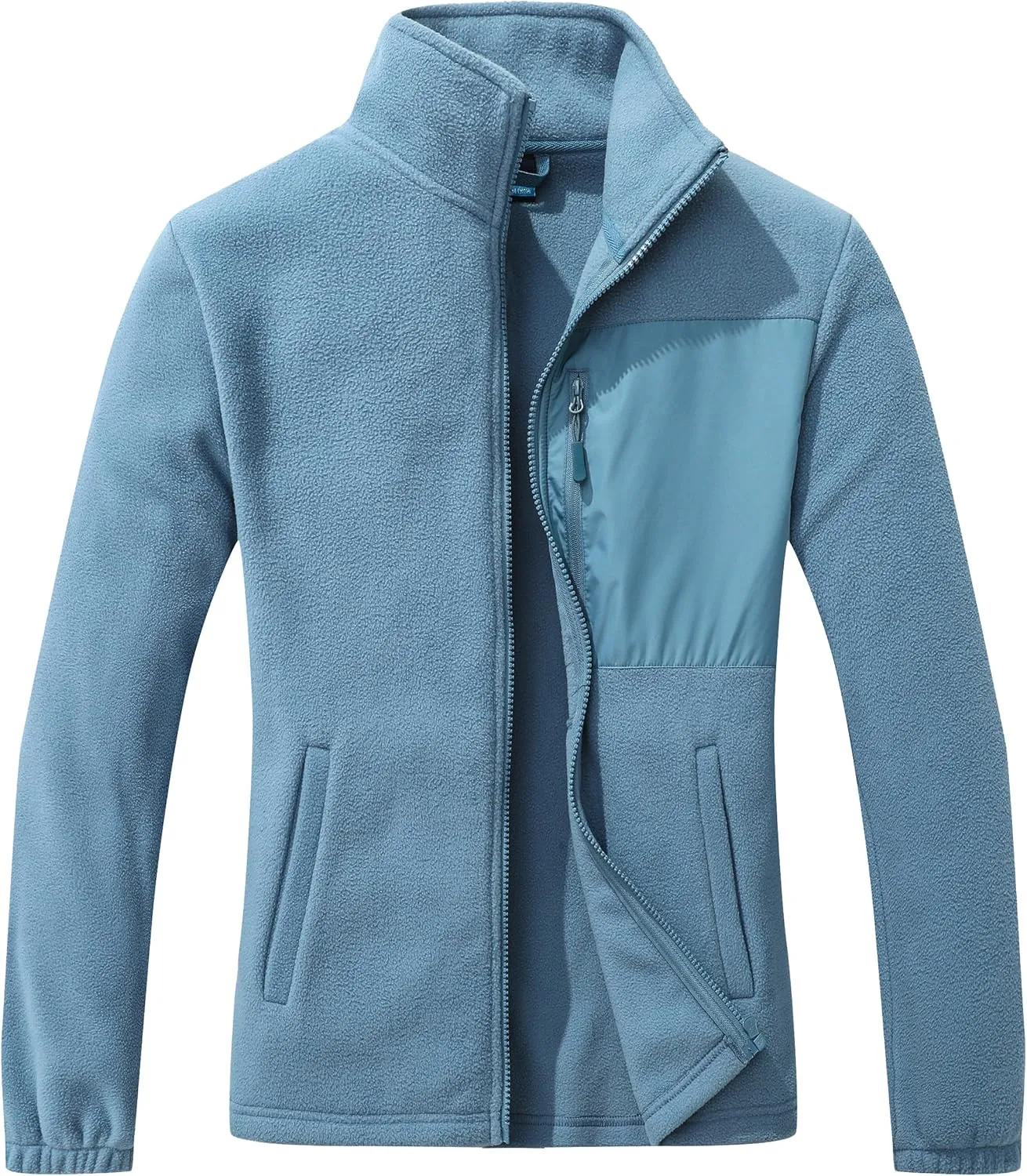 GIMECEN Women's Full Zip Soft Polar Fleece Jacket Outdoor Recreation Coat with Pockets Long-Sleeve Comfortable Outerwear