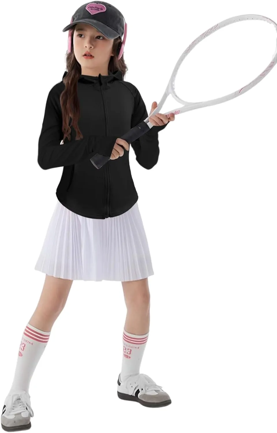 Girls Lightweight Jacket Long Sleeve Zip Up Athletic Hoodie Top UPF50  Fishing Hiking Sun Protection Outwear
