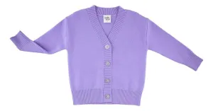 Girl's Solid Bamboo Long Sleeve Cardigan - Lavender