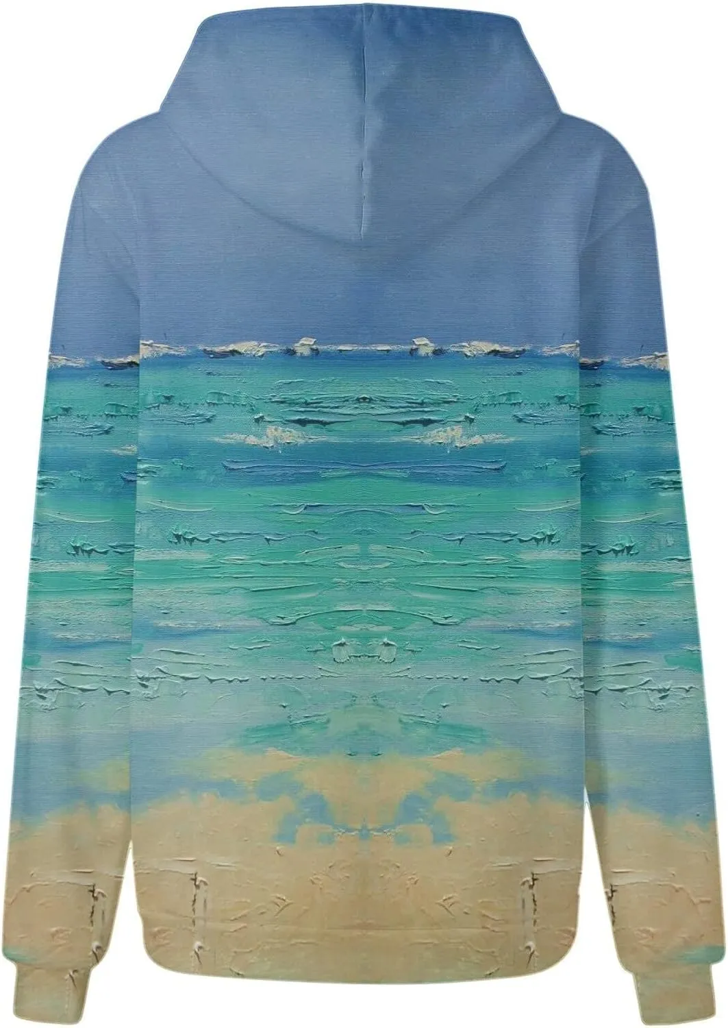 GOFULY Womens Gradient Color Fall Pullover Hoodie - Lightweight Sweatshirt With Drawstring