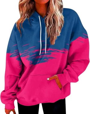 GOFULY Womens Gradient Color Fall Pullover Hoodie - Lightweight Sweatshirt With Drawstring