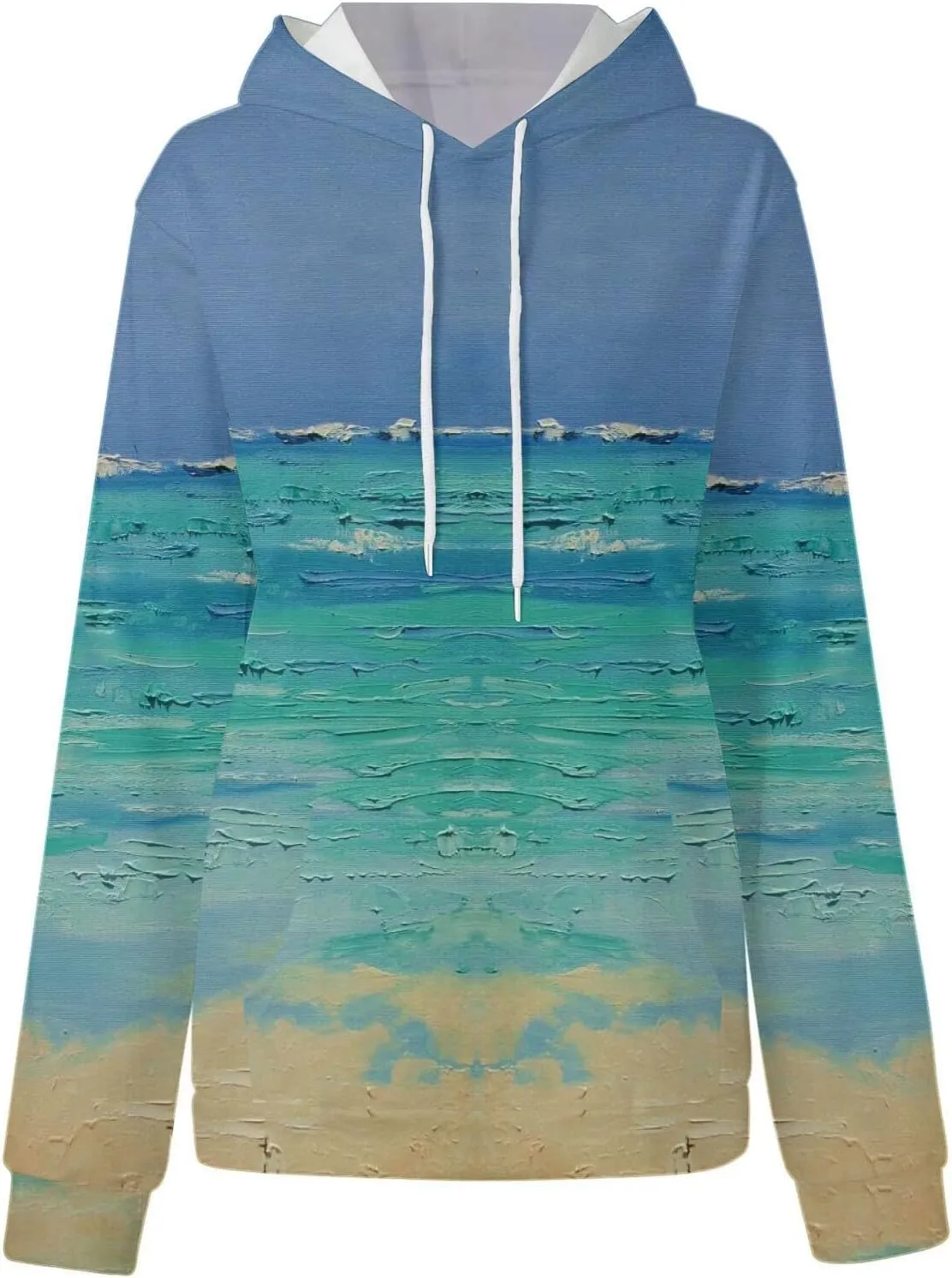 GOFULY Womens Gradient Color Fall Pullover Hoodie - Lightweight Sweatshirt With Drawstring