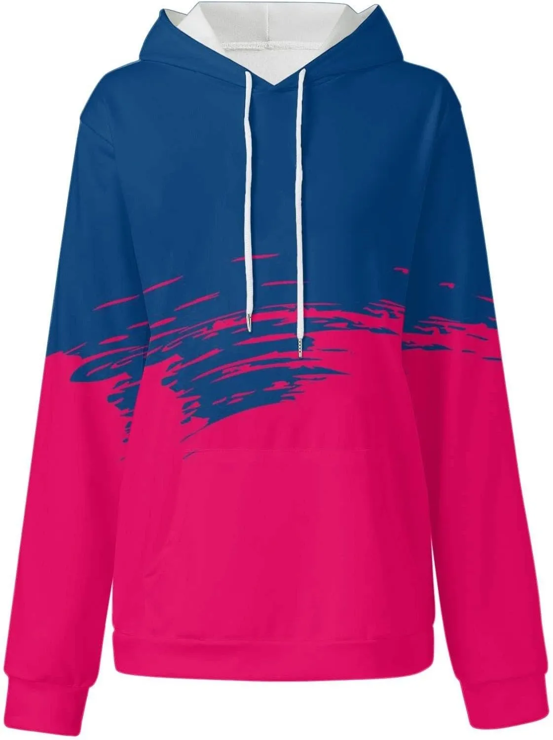 GOFULY Womens Gradient Color Fall Pullover Hoodie - Lightweight Sweatshirt With Drawstring