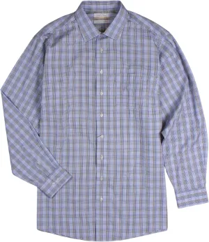 Gold Label Men's Big and Tall Non-Iron Wrinkle-Resistant Long Sleeve Pocket Dress Shirt with Spread Collar