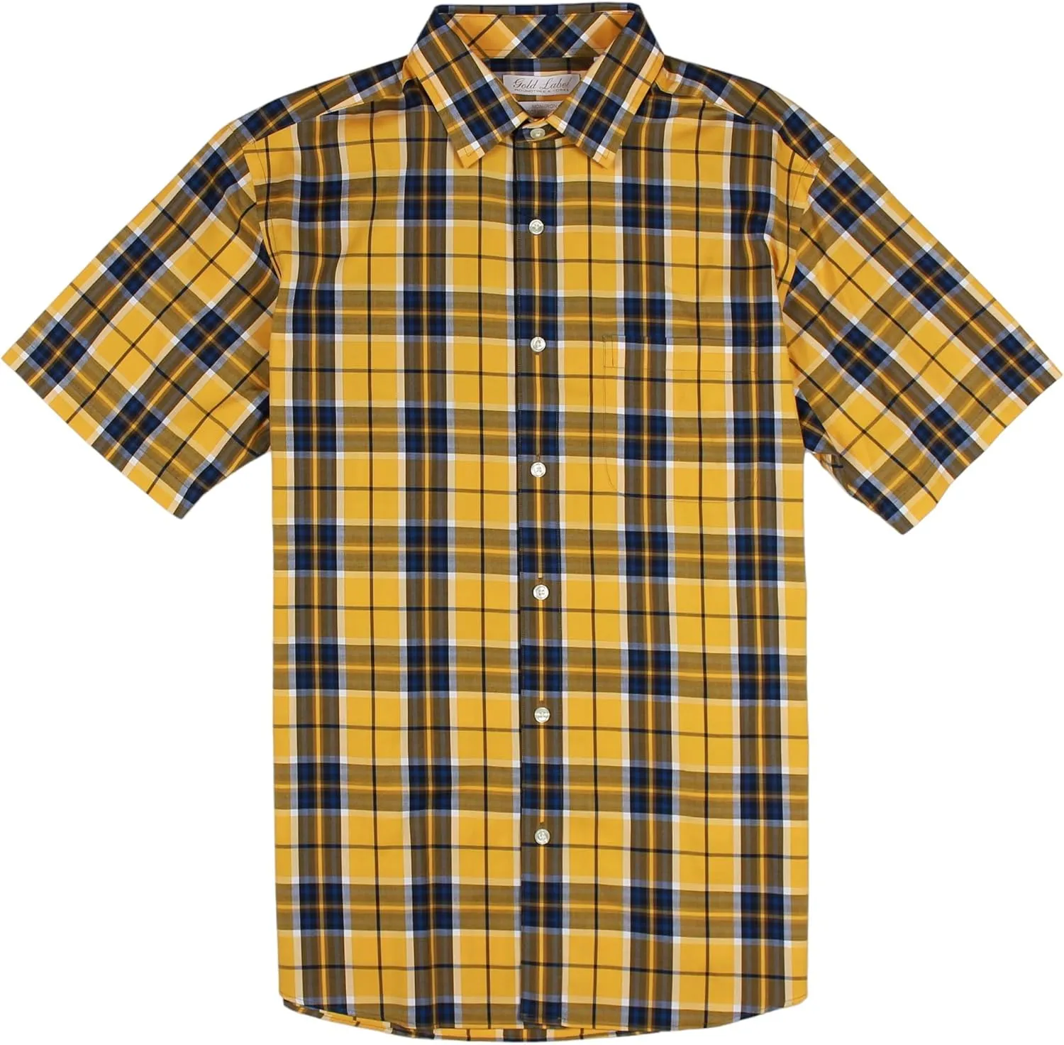 Gold Label Men's Short Sleeve Pocket Shirt Non-Iron Wrinkle-Resistant, Regular Sizes