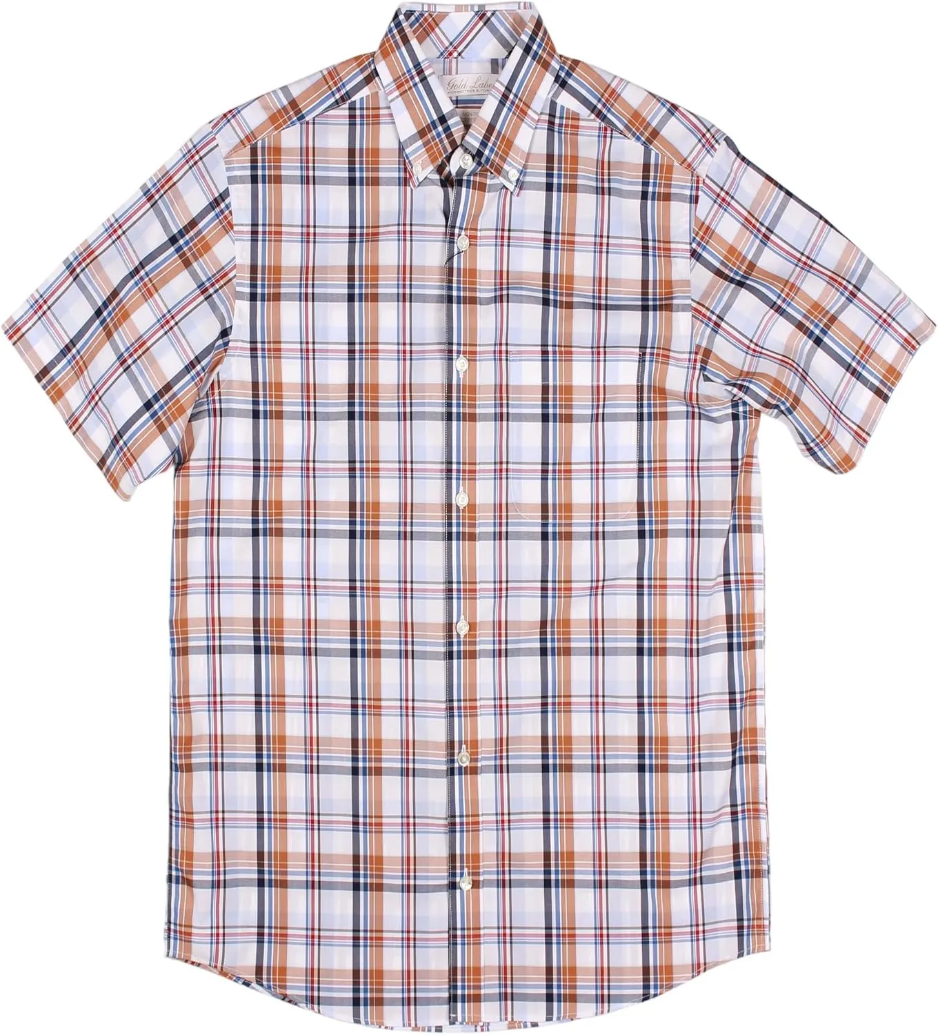 Gold Label Men's Short Sleeve Pocket Shirt Non-Iron Wrinkle-Resistant, Regular Sizes