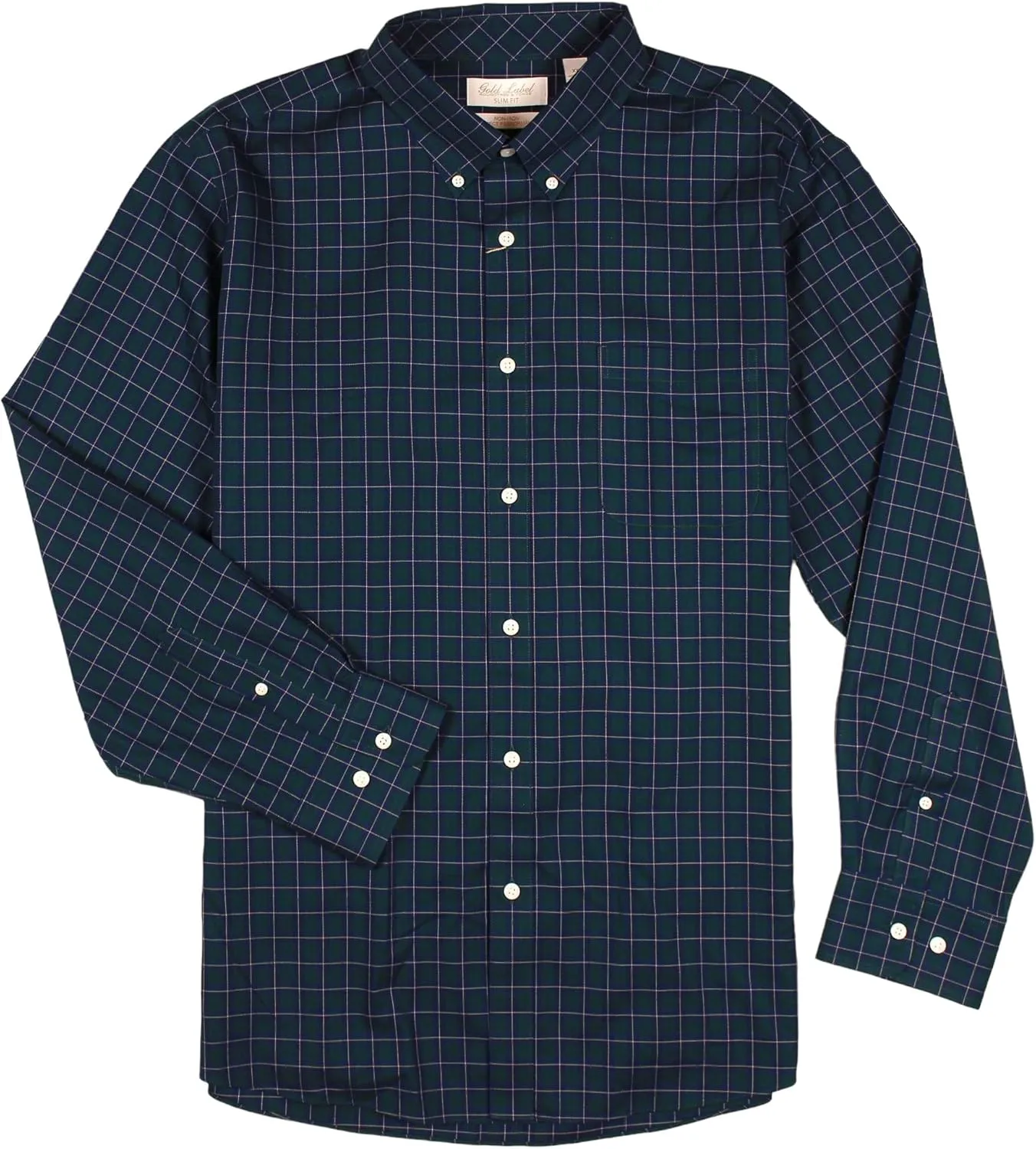 Gold Label Roundtree & Yorke Big and Tall Non-Iron Wrinkle-Resistant Men's Long Sleeve Shirt